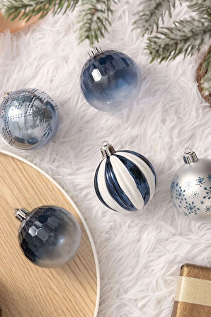 Karaca Home Carnaval 24 Parça Ağaç Süsü Seti Mavi