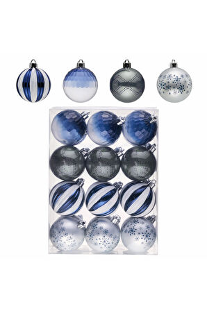 Karaca Home Carnaval 24 Parça Ağaç Süsü Seti Mavi