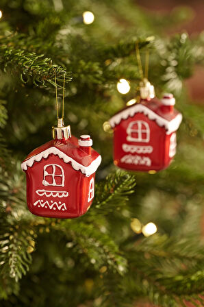 Karaca Home New Year Yılbaşı Cookie House 2 Parça Ağaç Süsü Seti