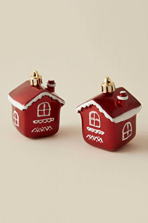 Karaca Home New Year Yılbaşı Cookie House 2 Parça Ağaç Süsü Seti