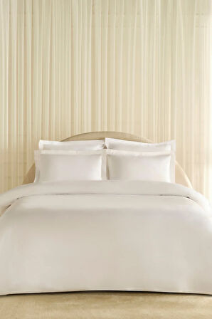 Karaca Home White Collection Ina 80 Tel %100 Pamuk Percale Çift Kişilik Nevresim Takımı Beyaz