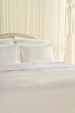 Karaca Home White Collection Ina 80 Tel %100 Pamuk Percale Çift Kişilik Nevresim Takımı Beyaz