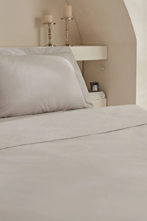 Karaca Home White Collection Ina 80 Tel %100 Pamuk Çift Kişilik Percale Nevresim Takımı Açık Gri