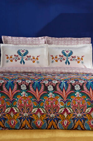 Karaca Home Marsey Çift Kişilik Saten Nevresim Takımı Multicolor