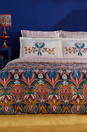 Karaca Home Marsey Çift Kişilik Saten Nevresim Takımı Multicolor