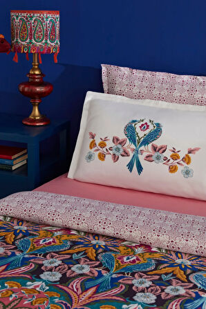 Karaca Home Marsey Çift Kişilik Saten Nevresim Takımı Multicolor