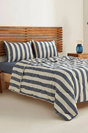 Sarah Anderson Barlet Tek Kişilik Comfort Set/Uyku Seti Çizgili Mavi