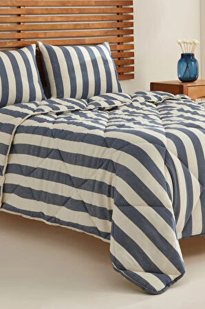 Sarah Anderson Barlet Tek Kişilik Comfort Set/Uyku Seti Çizgili Mavi