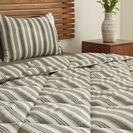 Sarah Anderson Barlet Tek Kişilik Comfort Set/Uyku Seti Çizgili Yeşil