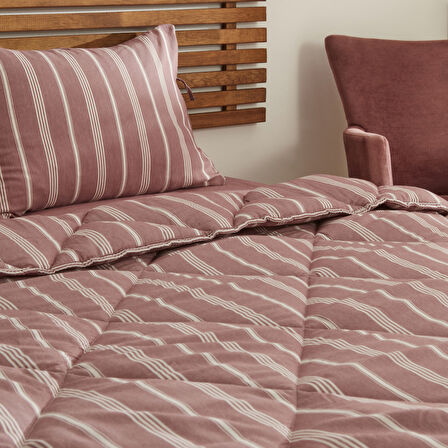 Sarah Anderson Barlet Tek Kişilik Comfort Set/Uyku Seti Çizgili Bordo 