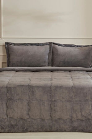 Karaca Home Flufy Çift Kişilik Soft Dream Comfort Set/Uyku Seti Antrasit