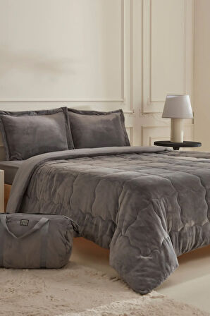 Karaca Home Flufy Tek Kişilik Soft Dream Comfort Set/Uyku Seti Antrasit 