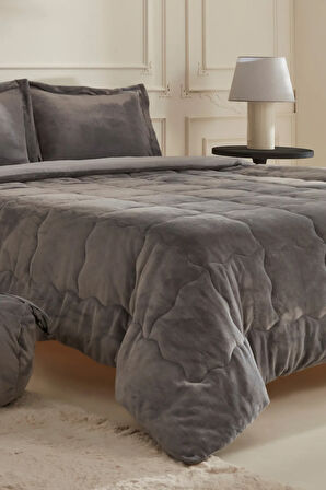 Karaca Home Flufy Tek Kişilik Soft Dream Comfort Set/Uyku Seti Antrasit 