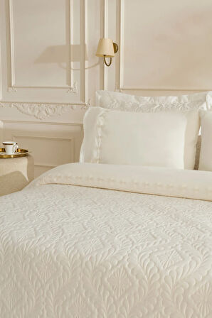 Karaca Home Glory Çift Kişilik %100 Pamuk 7 Parça Düet Set Ekru