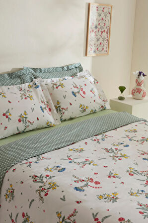 Karaca Home Dina %100 Pamuk Çift Kişilik Nevresim Takımı Multicolor