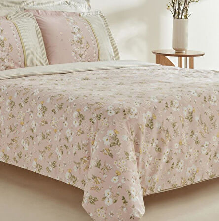 Karaca Home Gipsy %100 Pamuk Çift Kişilik Nevresim Takımı Pudra