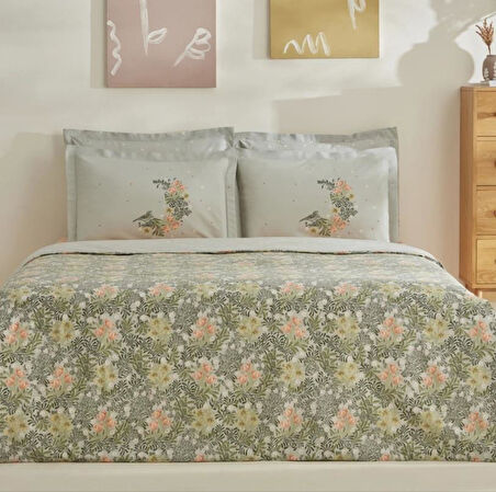 Karaca Home Cindy %100 Pamuk Çift Kişilik Nevresim Takımı Yeşil