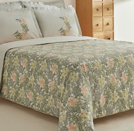 Karaca Home Cindy %100 Pamuk Çift Kişilik Nevresim Takımı Yeşil