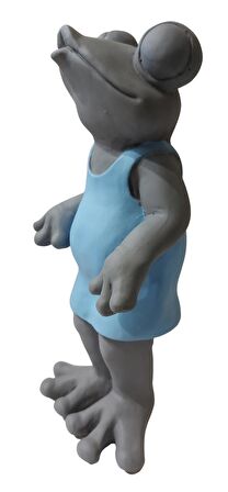 Biev Tatilci Kurbağa Biblo Gri-Mavi 23x16x45 cm