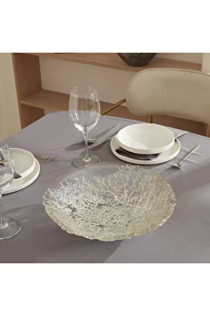 Karaca Home Autumn Dekoratif Tabak Gümüş