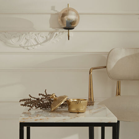 Karaca Home Lana Dekoratif Kutu Gold 8,8 x 8,5 x 9,5 cm