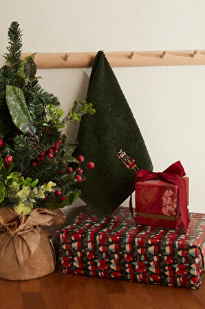 Karaca Home New Year Yılbaşı Asker %100 Pamuk El Havlusu Yeşil