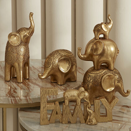 Karaca Home Elephant Biblo Gold 16,5X9,8X11,8CM