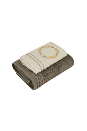 Karaca Home Tina 2'li Nakışlı El Yüz Havlu Seti