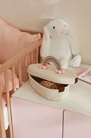 Karaca Home Bebek Rainbow Kapaklı Oval Organizer 26x14x9 cm