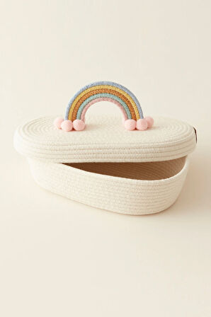 Karaca Home Bebek Rainbow Kapaklı Oval Organizer 26x14x9 cm