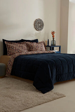 Karaca Home Cassie Luxury Çift Kişilik Comfort Set/Uyku Seti Lacivert