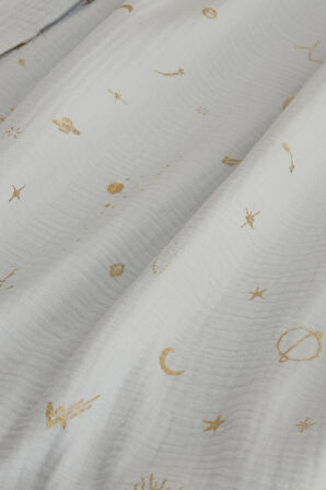 Karaca Home Starry Müslin %100 Pamuk Bebek Battaniye Mavi 70x100 cm