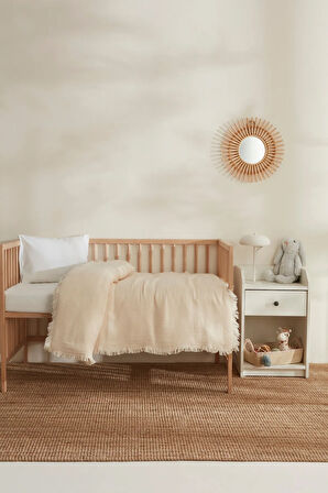 Karaca Home Bebek %100 Pamuk Lily Bebek Battaniye Ekru