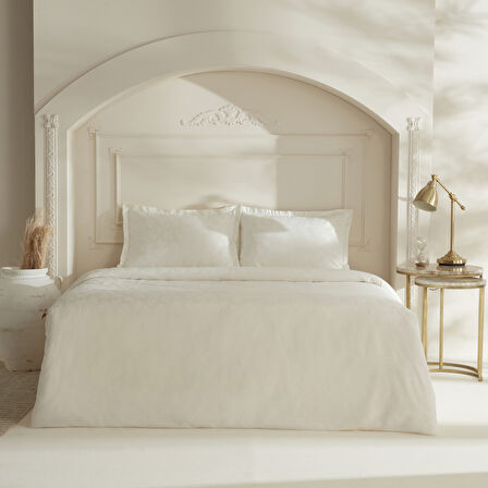 Karaca Home White Collection Viole Çift Kişilik Nevresim Takımı Beyaz