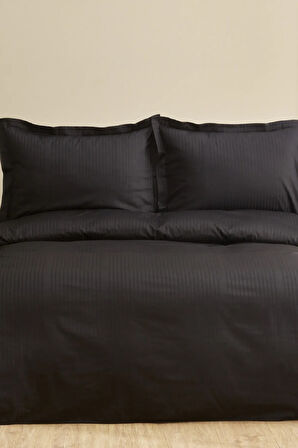 Karaca Home Uniq %100 Pamuk Saten King Size Nevresim Takımı Siyah