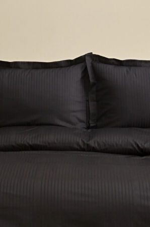 Karaca Home Uniq %100 Pamuk Saten King Size Nevresim Takımı Siyah