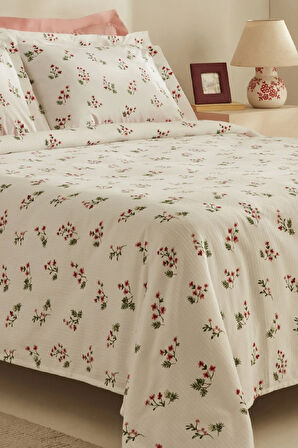 Karaca Home Silvie %100 Pamuk Tek Kişilik Pike Takımı Kırmızı
