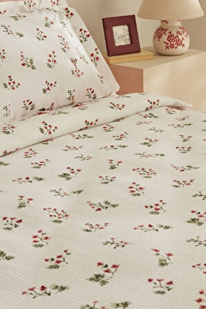 Karaca Home Silvie %100 Pamuk Tek Kişilik Pike Takımı Kırmızı