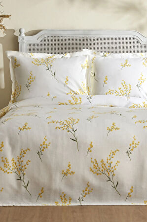 Karaca Home Loretta %100 Pamuk Tek Kişilik Pike Takımı Sarı