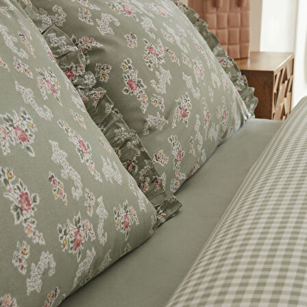 Karaca Home Carlo %100 Pamuk Tek Kişilik Nevresim Takımı Adaçayı