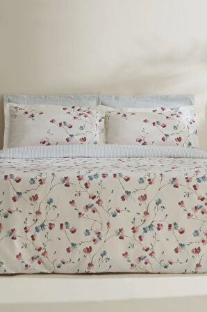 Karaca Home Lilian %100 Pamuk 120 Tel Çift Kişilik Nevresim Takımı Pembe