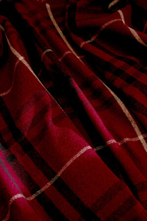 Karaca Home Flanel Throw Tv Battaniyesi Koyu Krem/Kırmızı