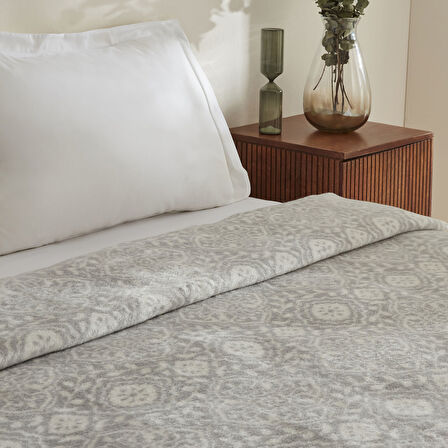 Karaca Home Ansel Çift Kişilik Akrilik Battaniye Açık Gri