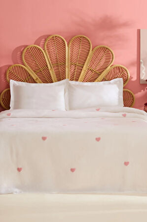 Karaca Home Amour Melody Çift Kişilik Müslin Pike Takımı Beyaz