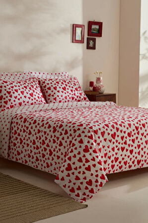 Karaca Home Amour Bliss %100 Pamuk Tek Kişilik Nevresim Takımı Kırmızı