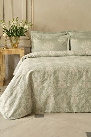 Karaca Home Holly 80 Tel %100 Pamuk Saten Çift Kişilik Nevresim Takımı Mint