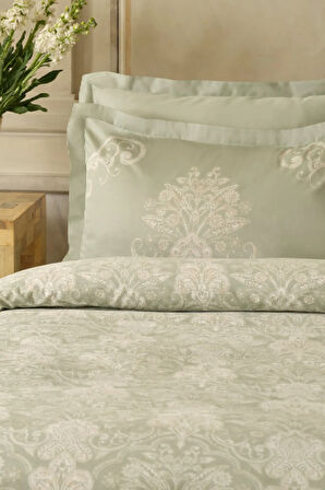 Karaca Home Holly 80 Tel %100 Pamuk Saten Çift Kişilik Nevresim Takımı Mint