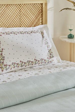 Karaca Home Roshell %100 Pamuk Tek Kişilik Pike Takımı Adaçayı