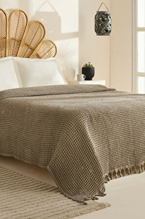 Karaca Home Mady %100 Cotton Waffle Çift Kişilik Tek Pike Taş