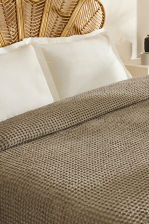 Karaca Home Mady %100 Cotton Waffle Çift Kişilik Tek Pike Taş